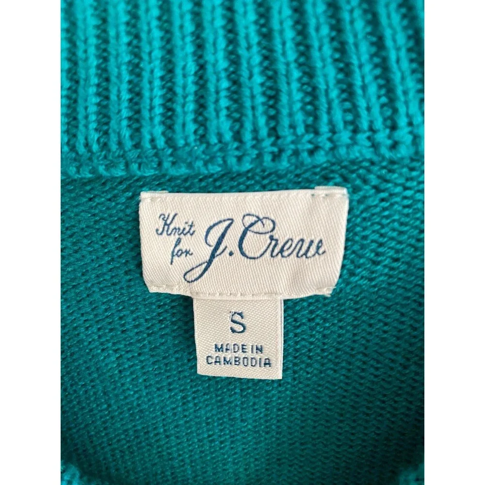 J. Crew Heritage Cotton Crewneck Sweater Teal Blue Green NWOT Men’s Size S